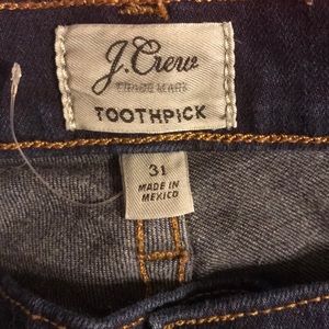 Jcrew toothpick denim in classic rinse